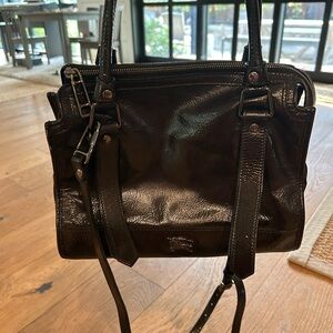 Burberry dark chocolate Leather 2 way Handbag